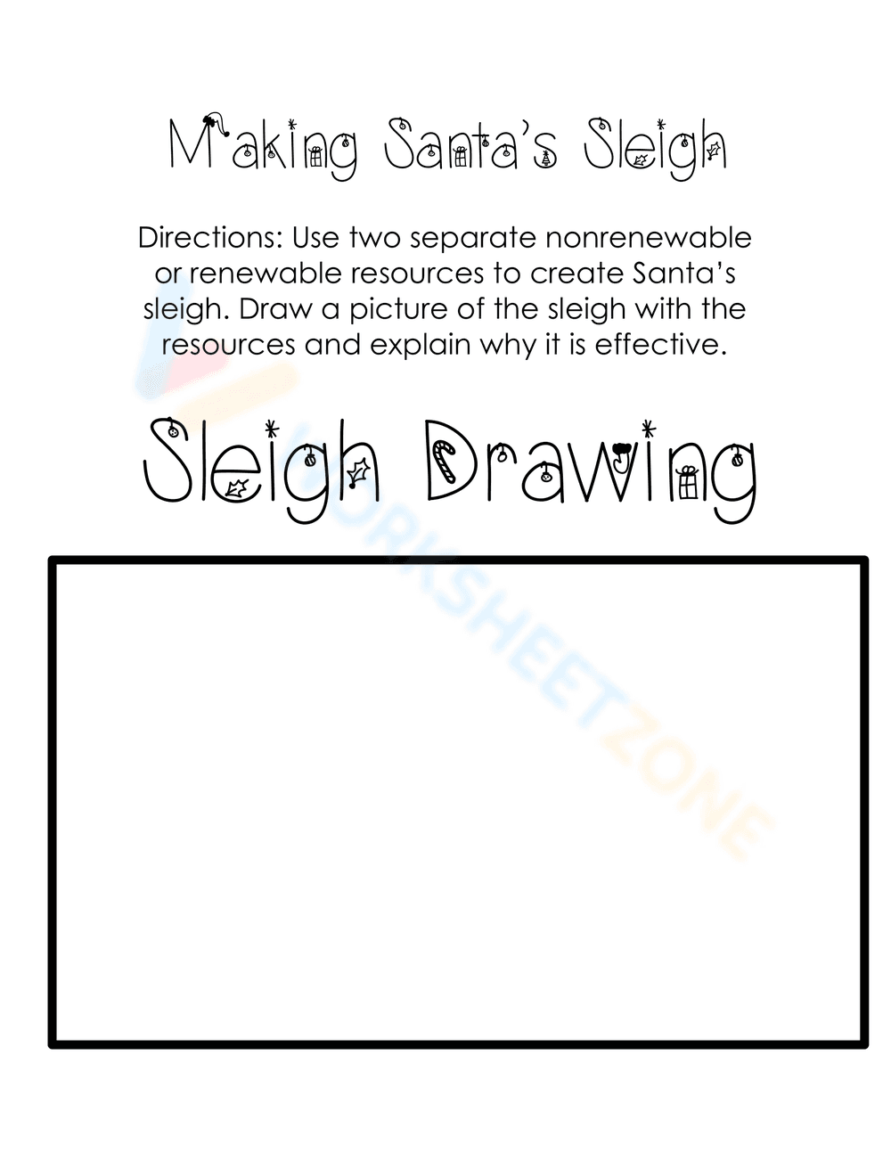 Making Santa's Sleigh Worksheet - Page 1