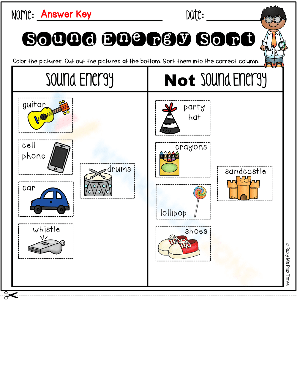 Sound Energy Sorting Worksheet - Page 3