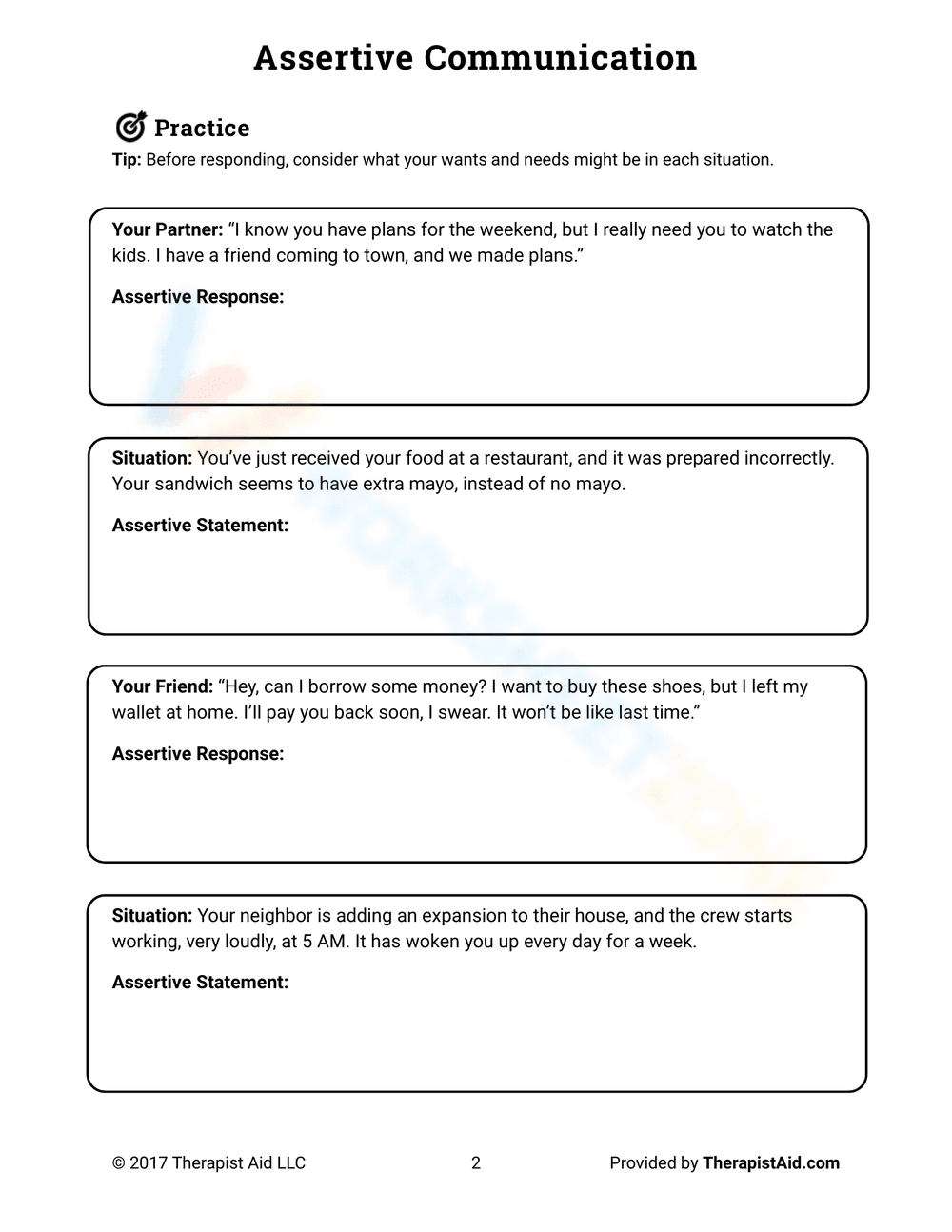 Understanding Assertive Communication Skills - Page 2