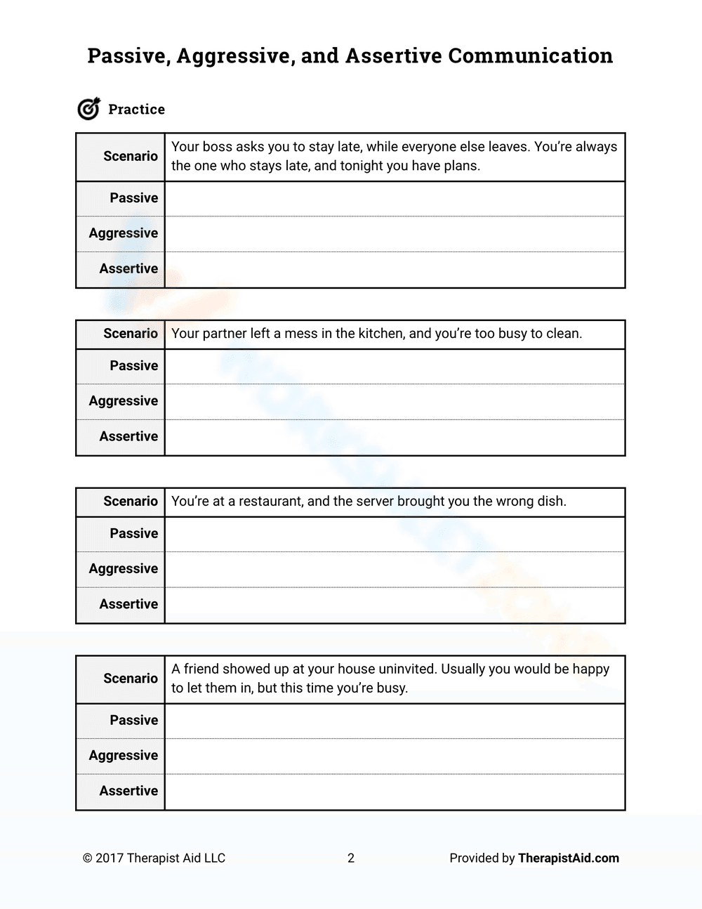 Passive, Aggressive & Assertive Communication - Page 2