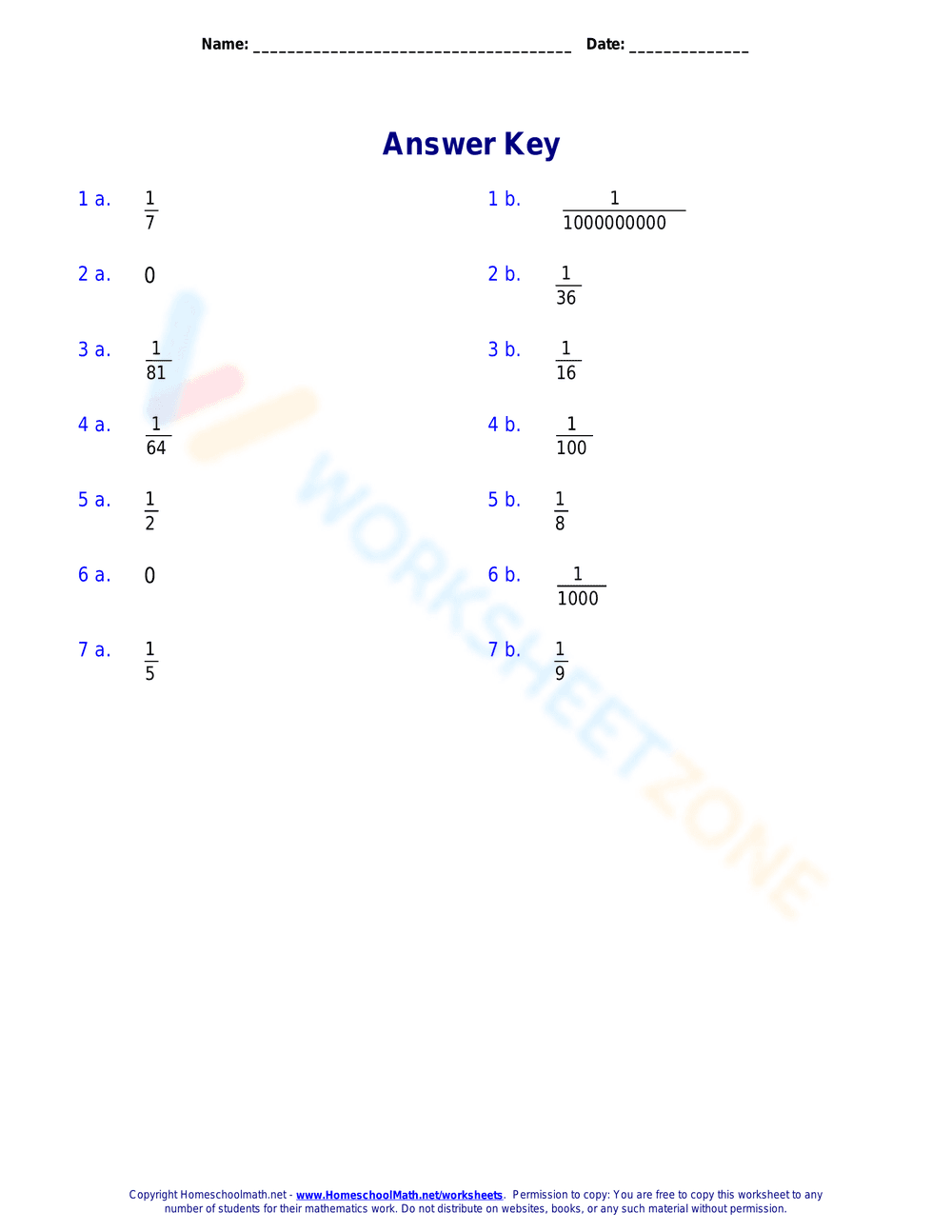Practice with Exponents Worksheet - Page 2