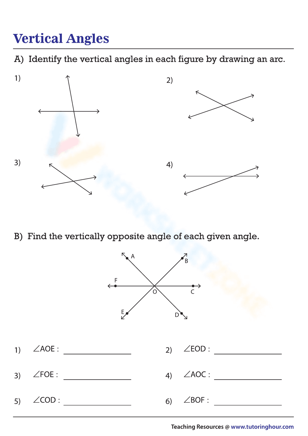 Identify Vertical Pairs with this Worksheet - Page 1