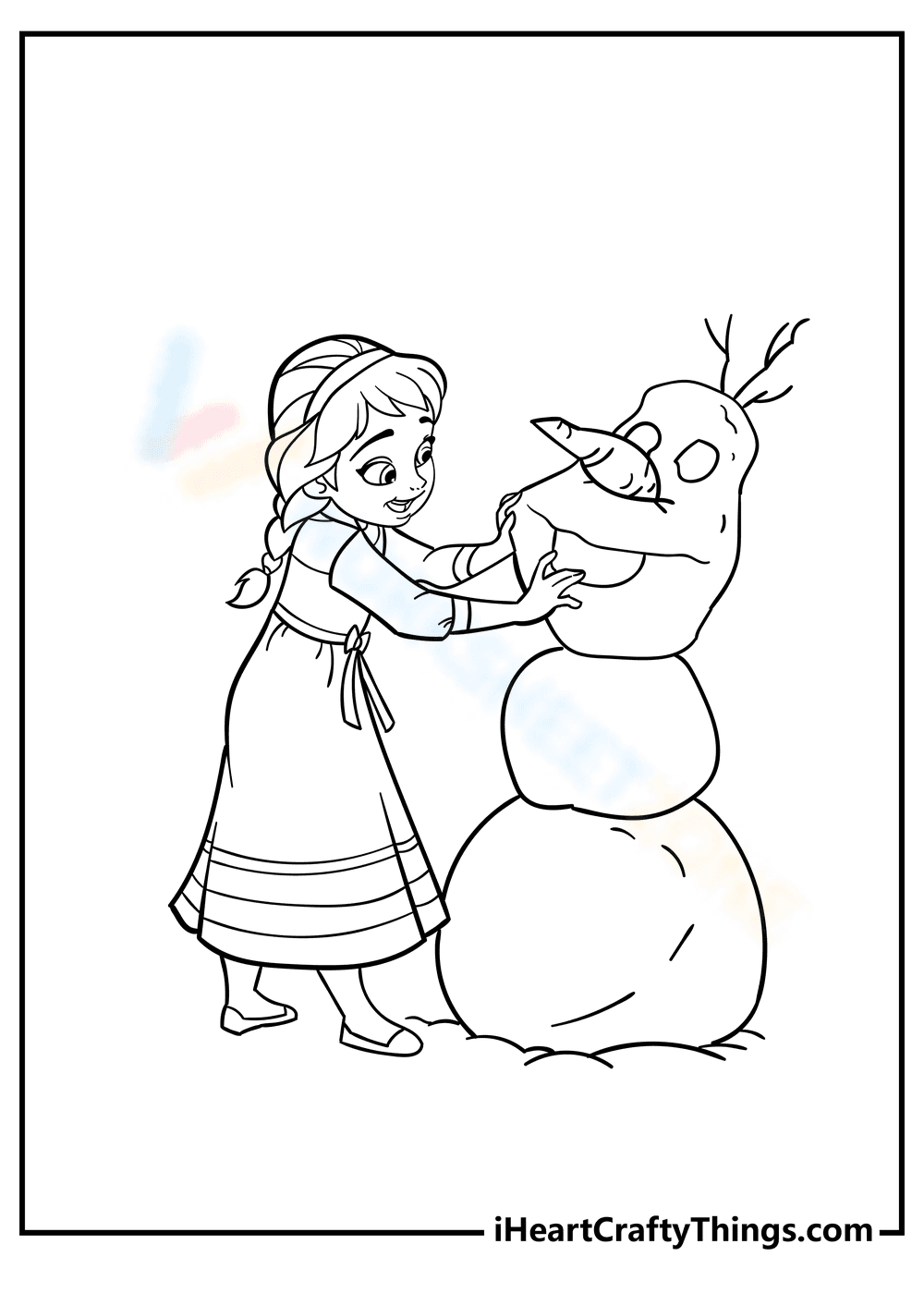 Elsa Building a Snowman - Page 1