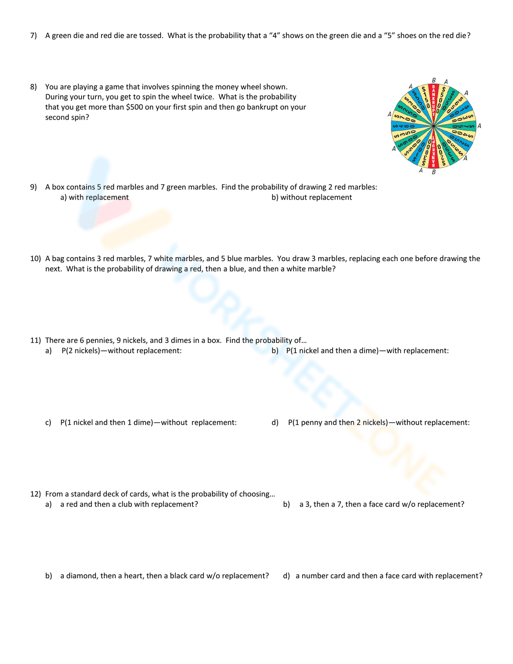 Practice Probability of Compound Events with this Worksheet - Page 3