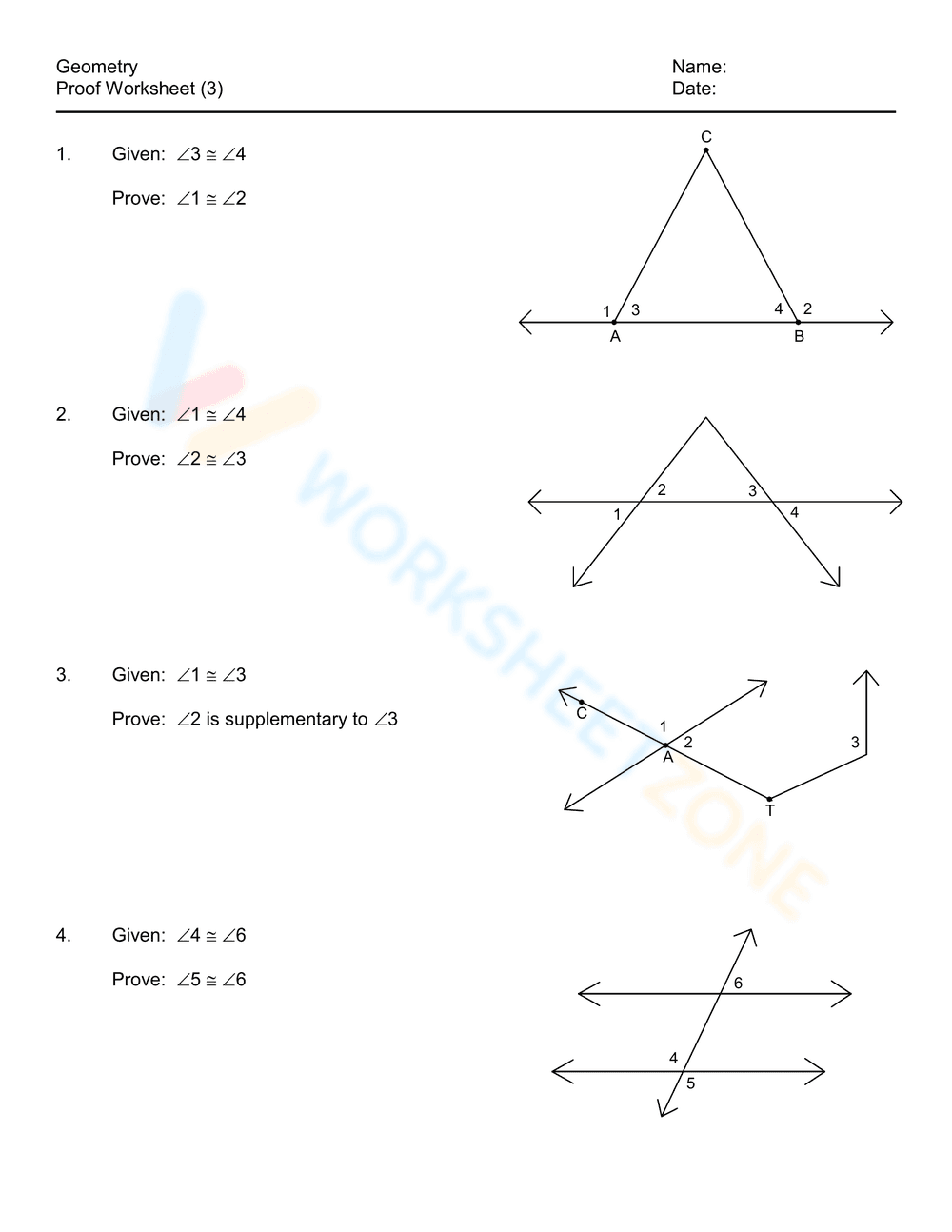Geometry Proof Worksheet: Practice and Learn - Page 1