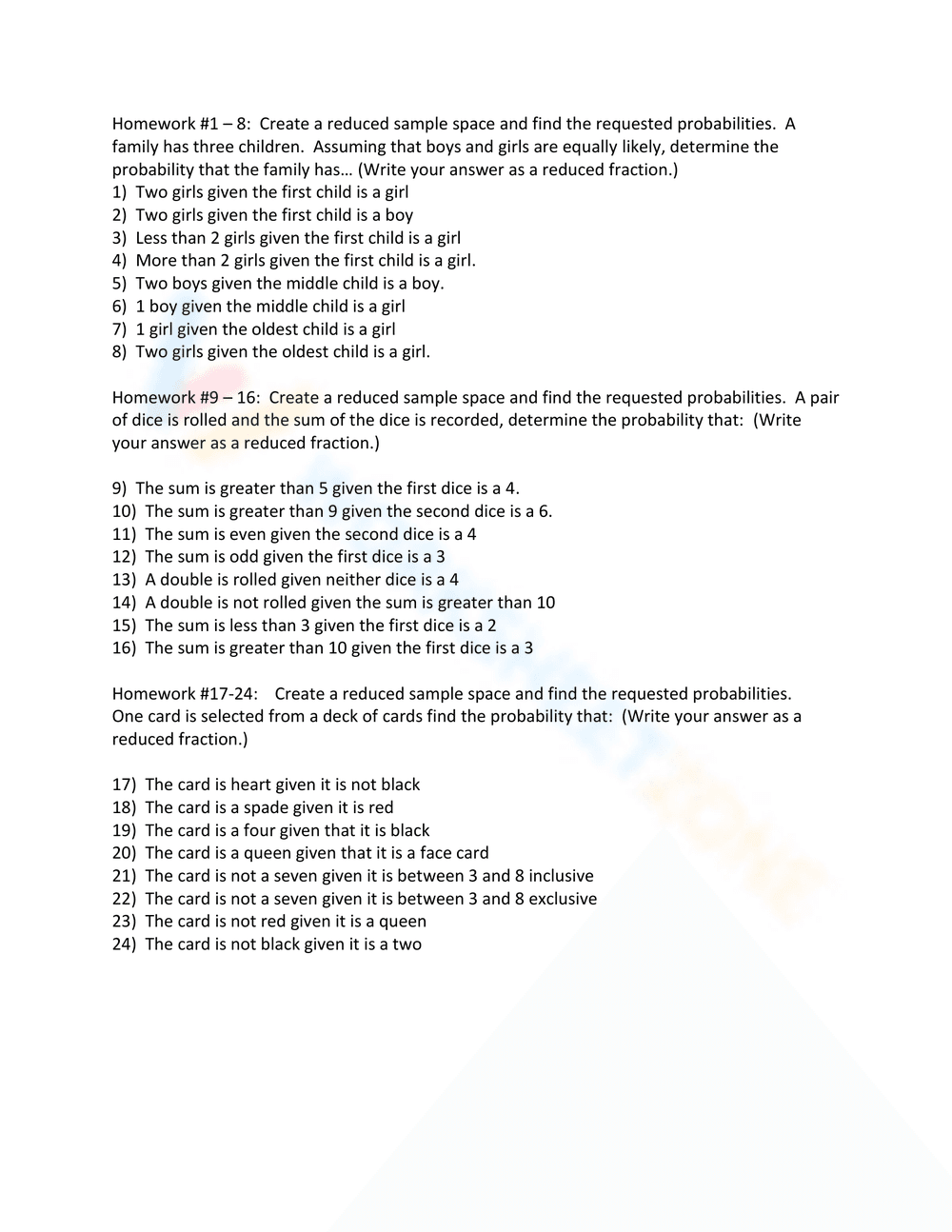 Advanced Conditional Probability Worksheet - Page 4