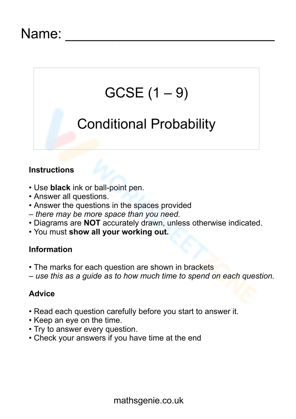 Conditional Probability - Page 1