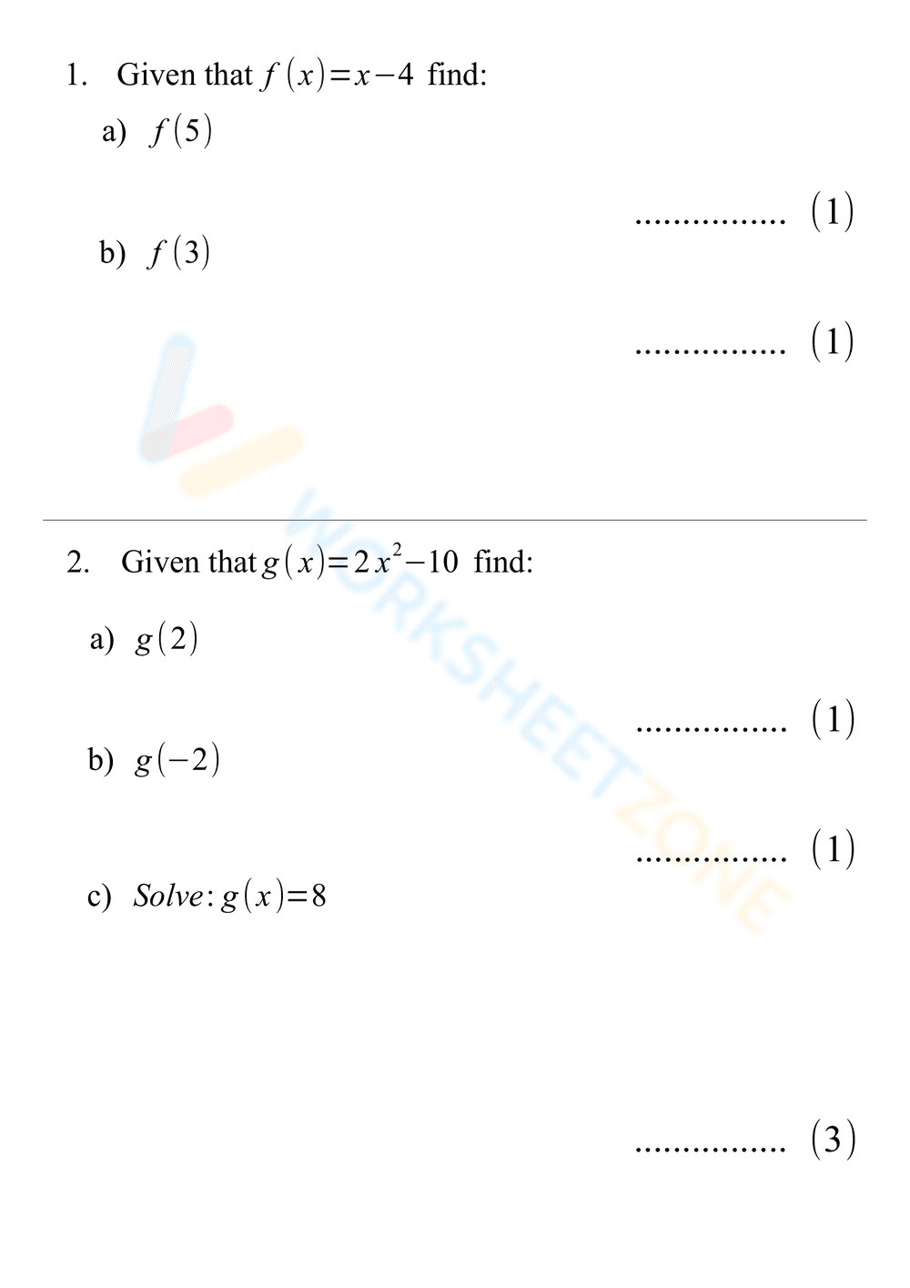 Compound and Inverse Functions: Updated Practice - Page 2