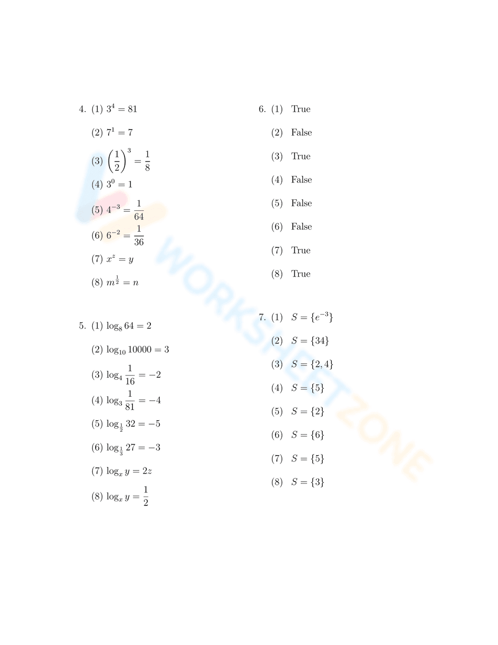 Exploring Logarithmic Function: Practice Problems - Page 6