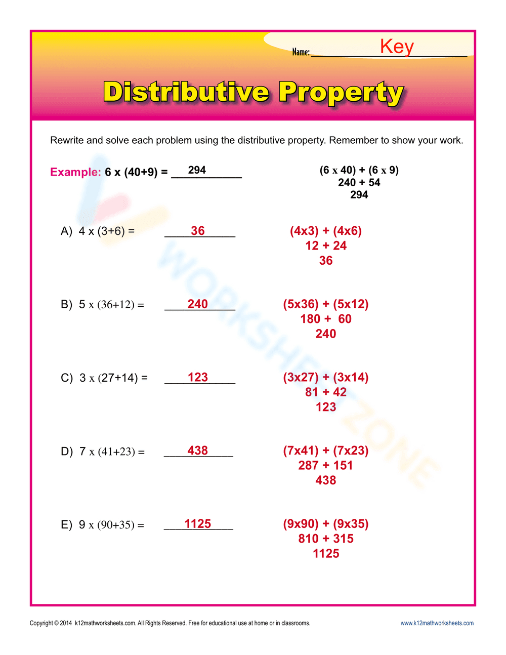 Distributive Property - Page 2