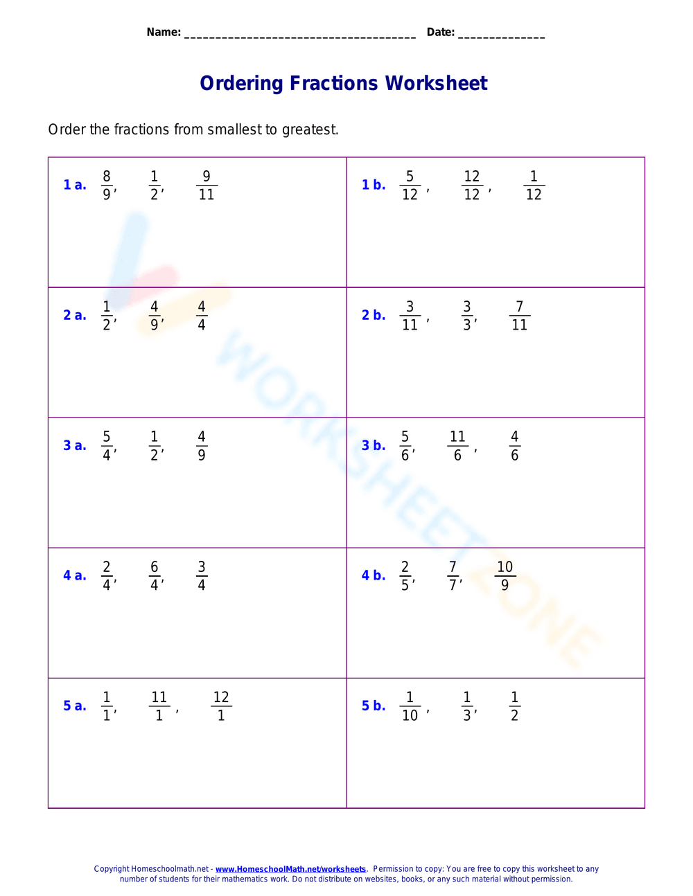 Comparing Fractions: Practice and Learn - Page 1