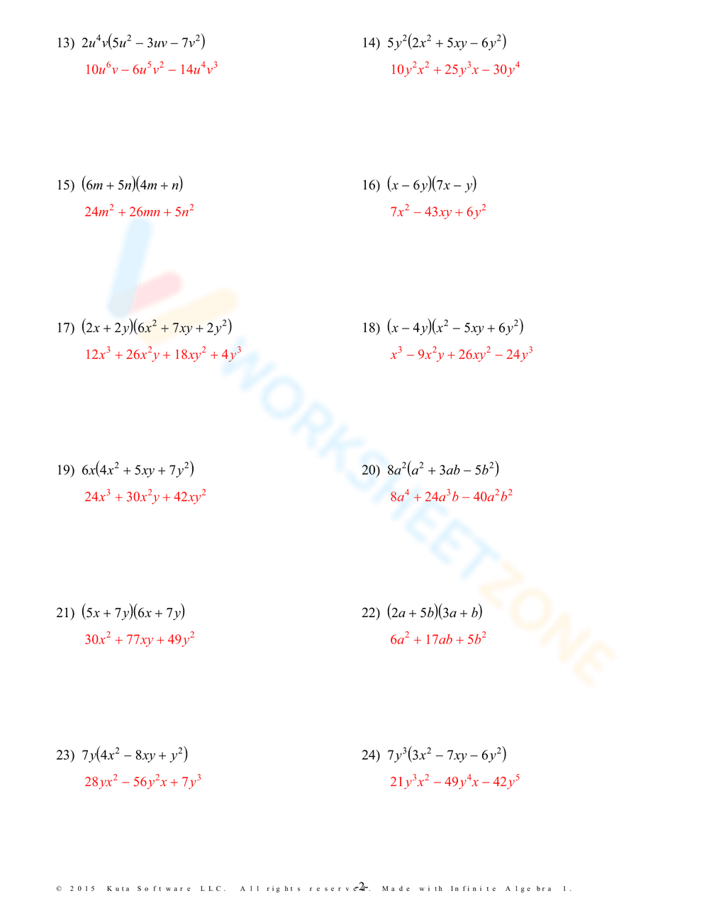 Multiplying Polynomials - Page 4