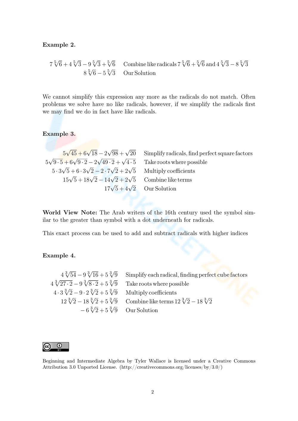 Adding Radicals Practice Worksheet - Page 2