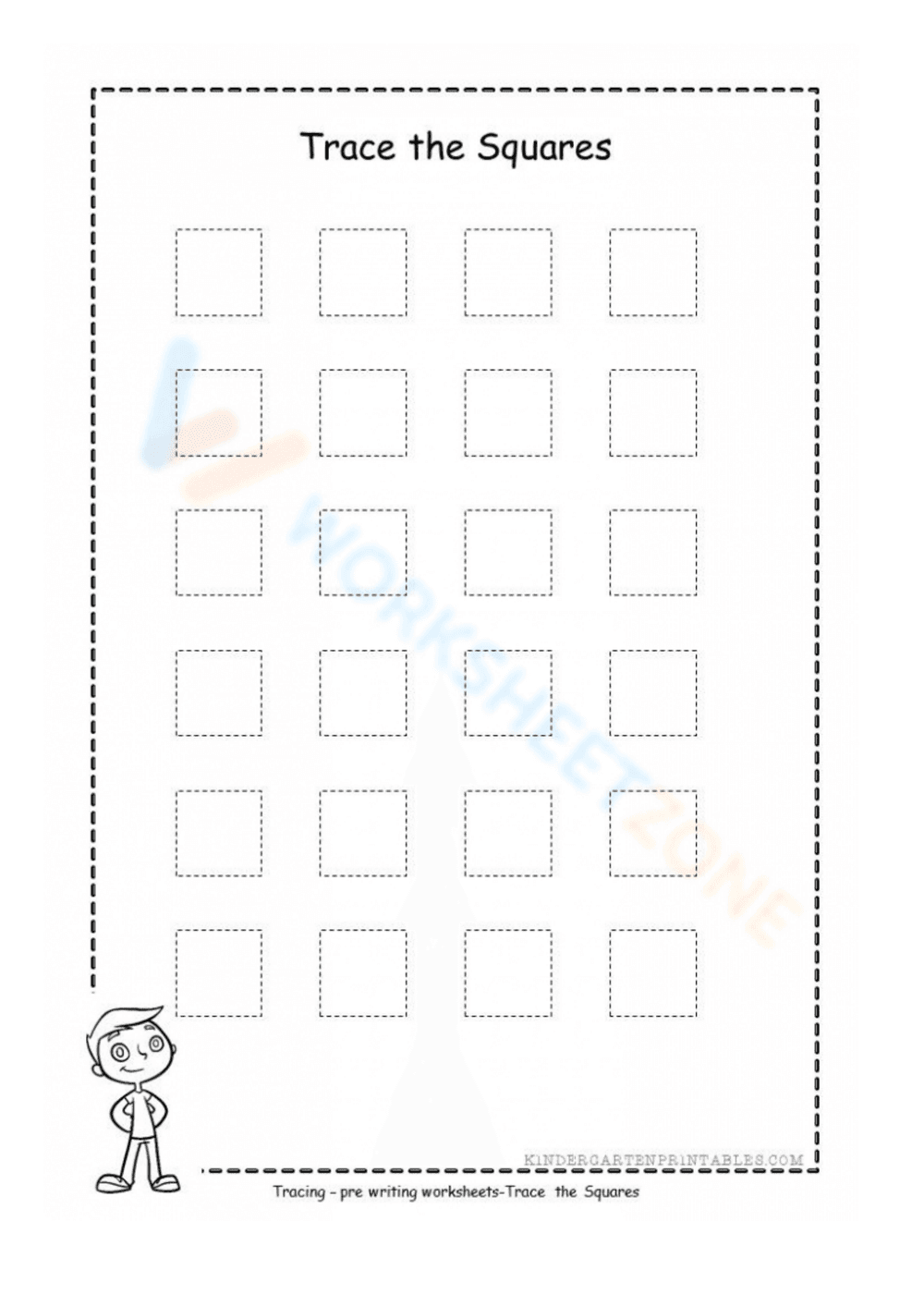 Trace the Squares Practice Worksheet - Page 2