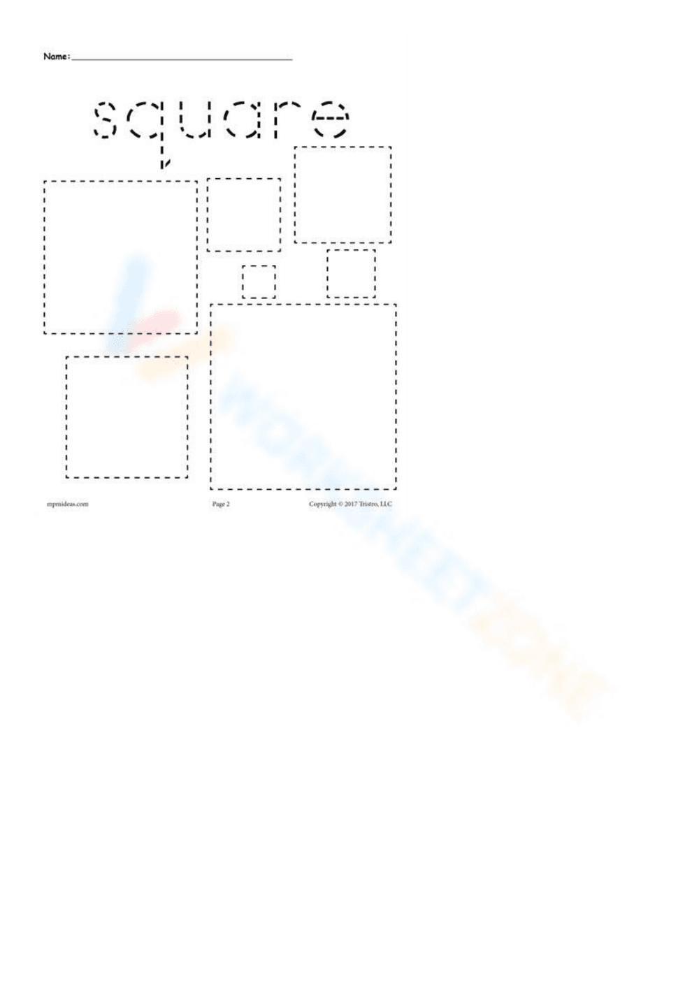 Identifying Square Shape Worksheet - Page 1