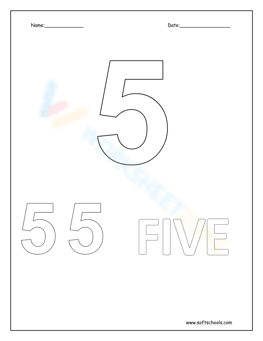 Coloring Number 5 - Page 1