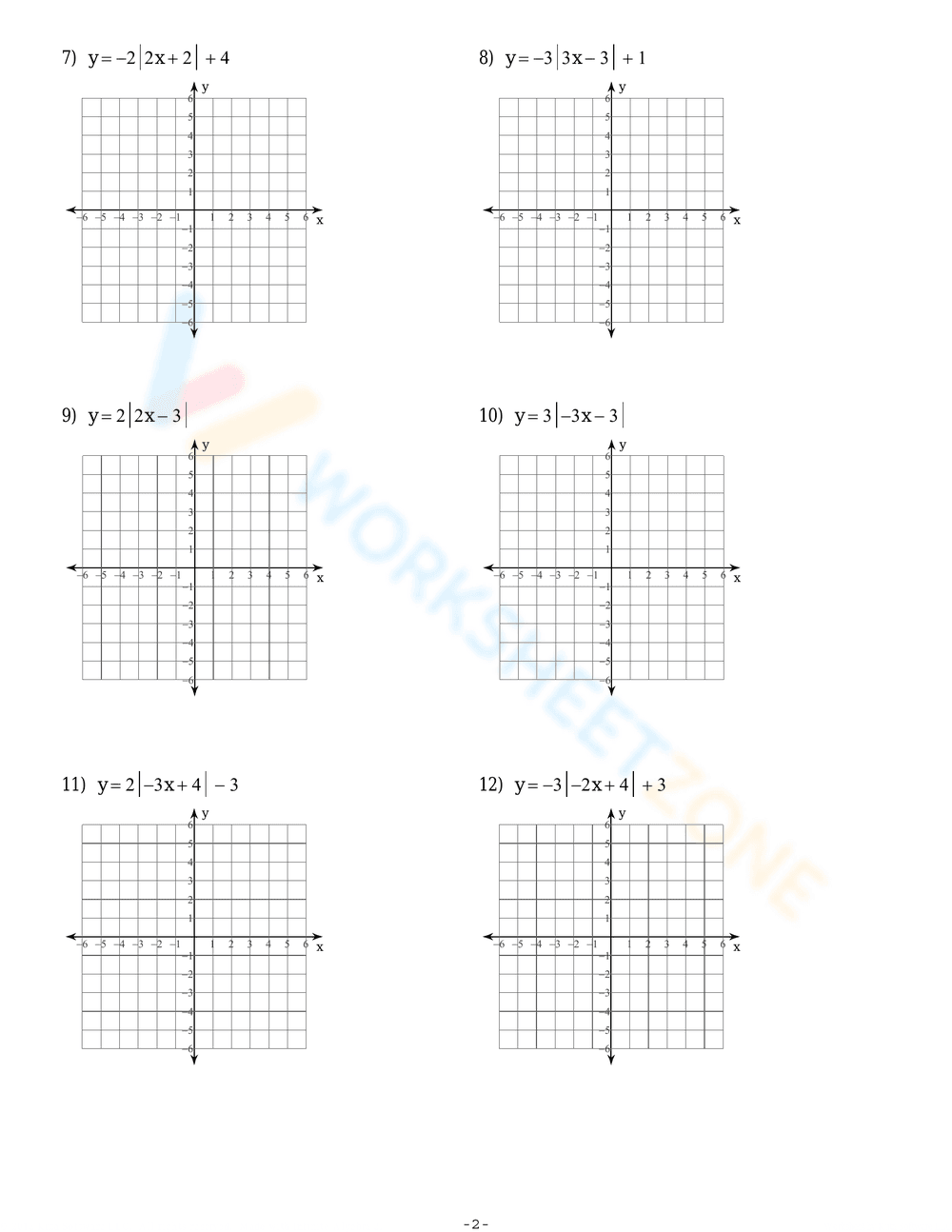 Graphing Absolute Value Equations - Page 2