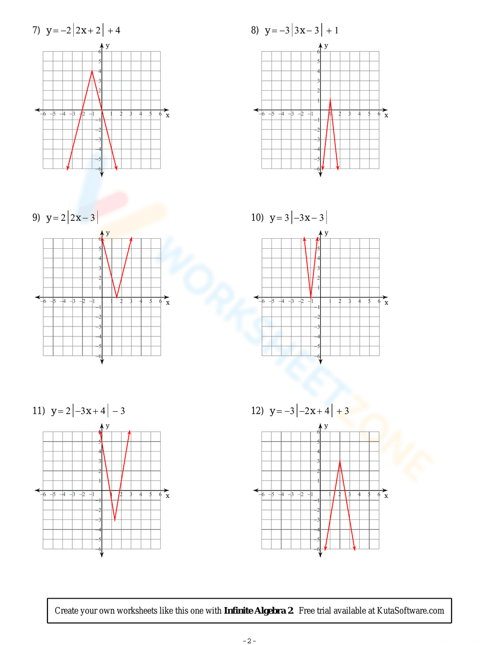 Graphing Absolute Value Equations - Page 4