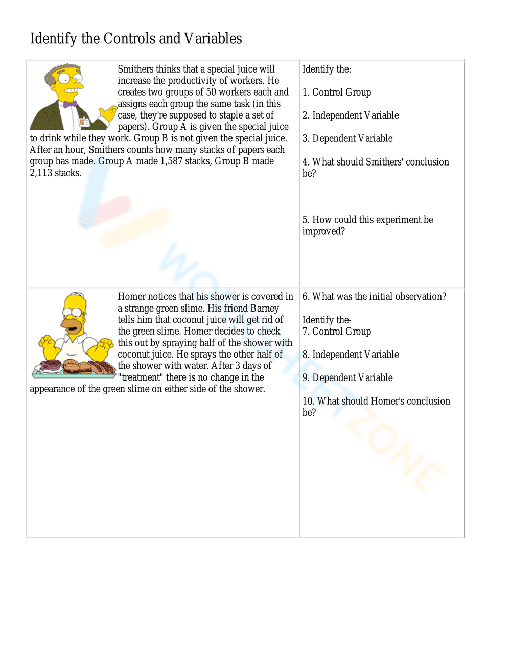 Identify Variables in Experiments - Page 5