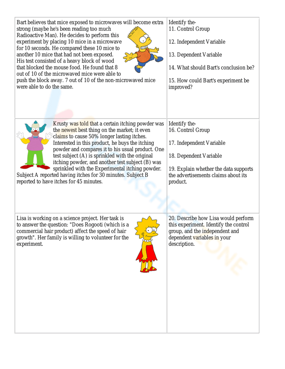 Identify Variables in Experiments - Page 6