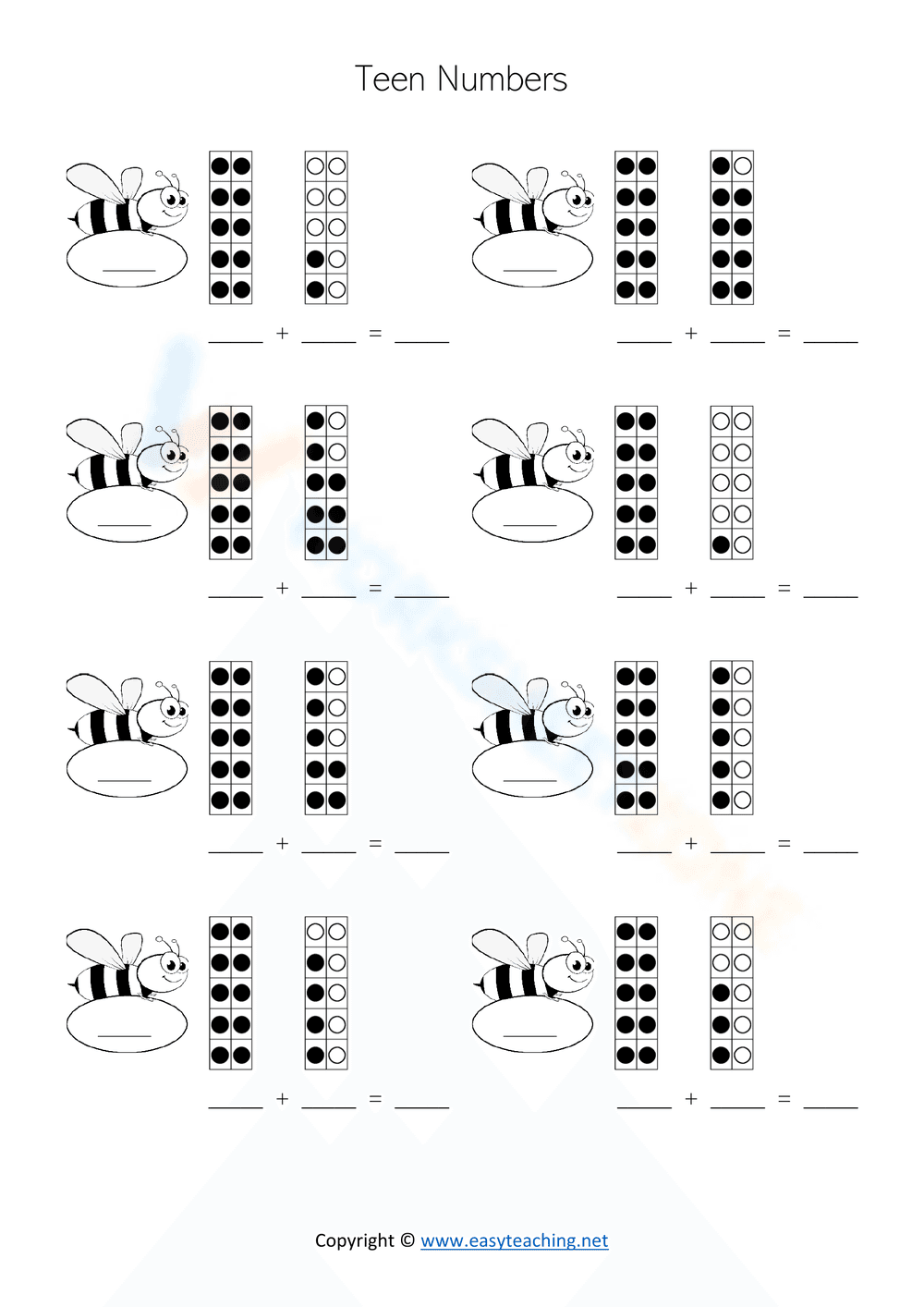 Learning Teen Numbers - Page 1