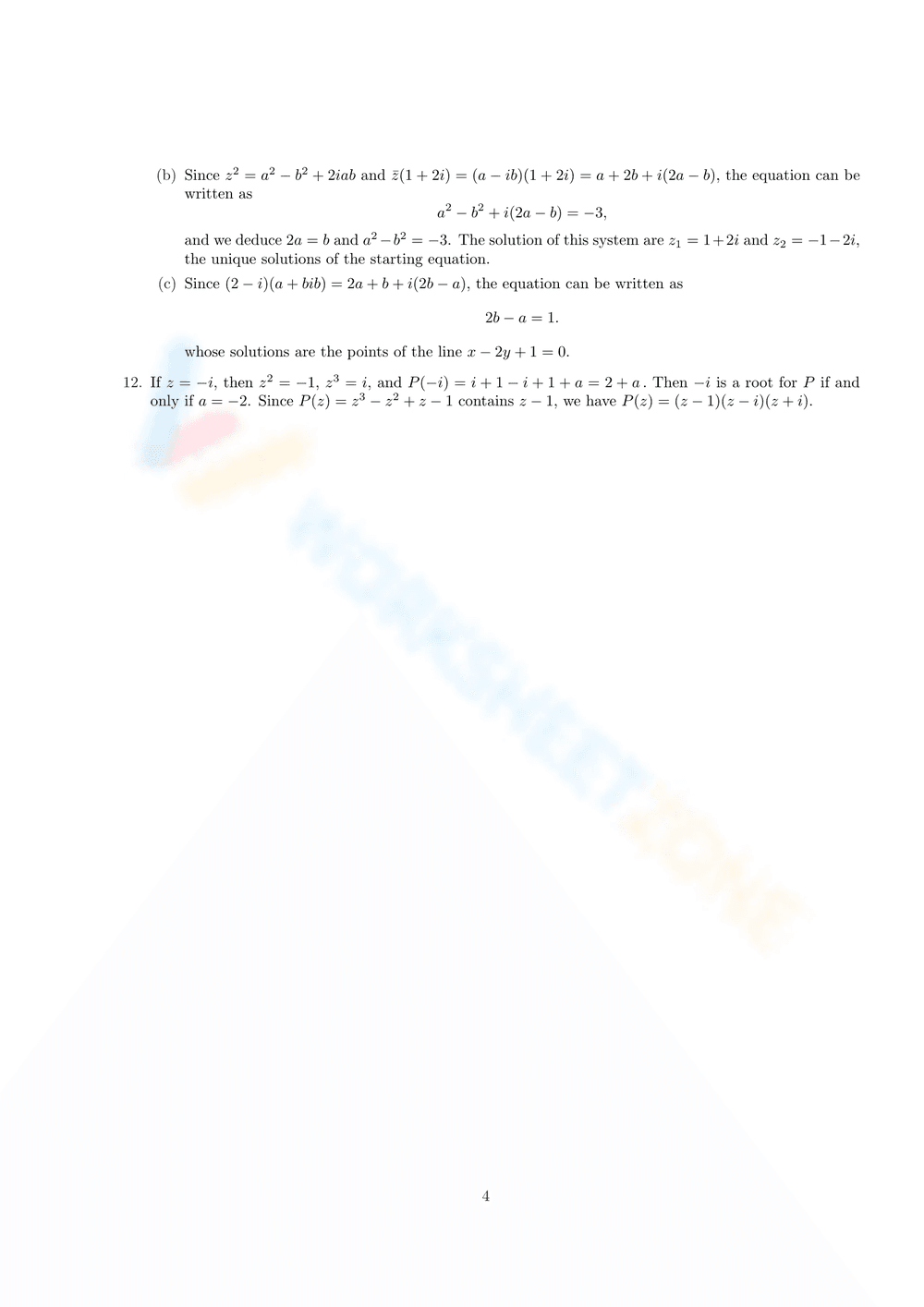 Complex Numbers Exercises with Solutions - Page 3