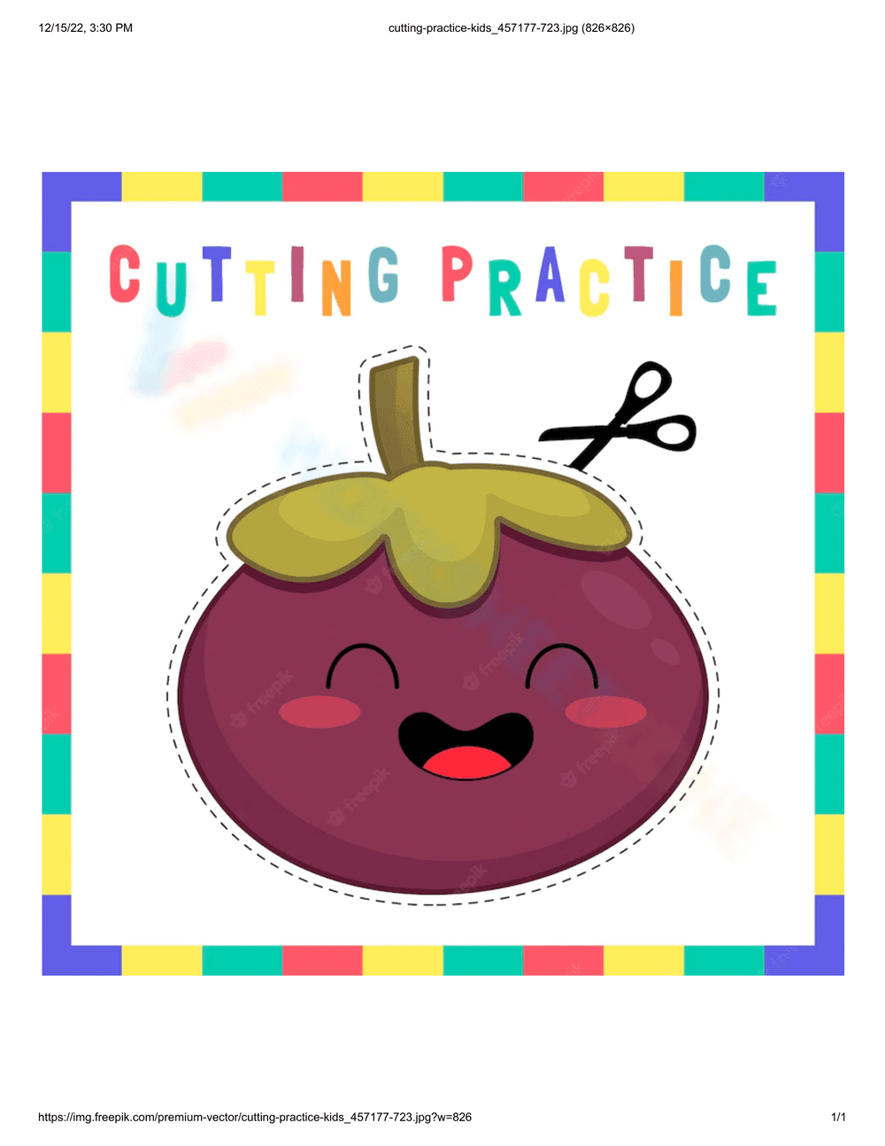 Fruit Cutting Skills Practice - Page 1