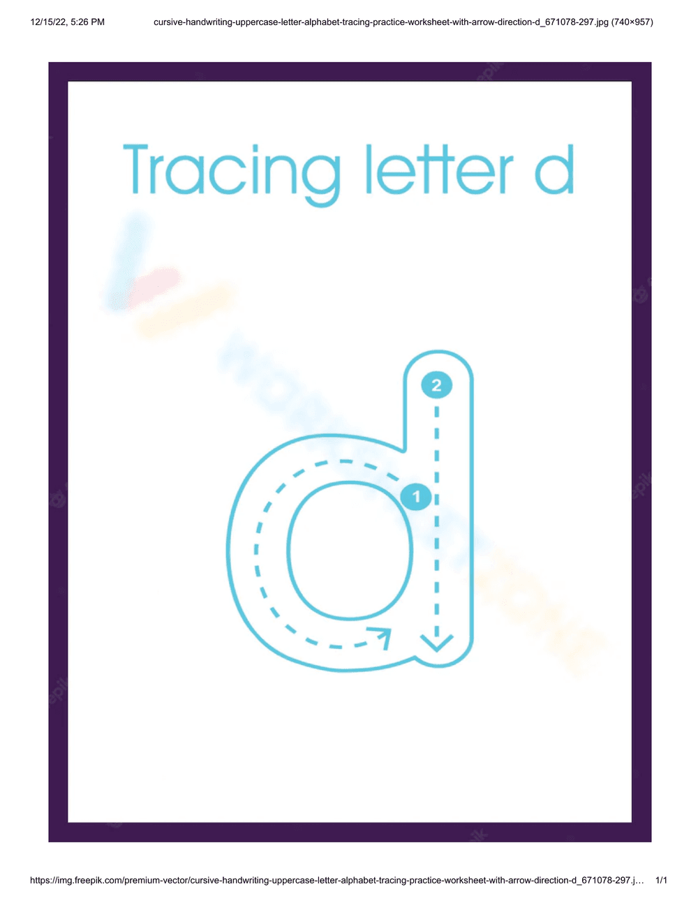 Learn to Write Letter D Correctly - Page 1