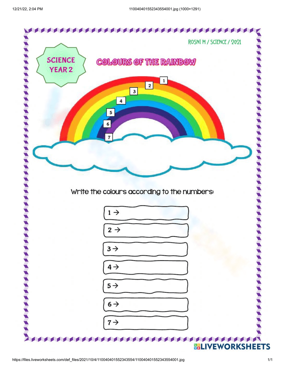 Exploring Rainbow Colors with This Worksheet - Page 1