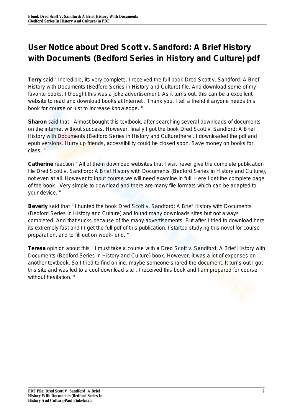 The Dred Scott Case: A Brief History Worksheet - Page 2
