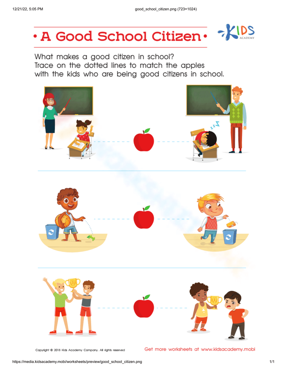 Good School Citizen: Qualities and Responsibilities - Page 1