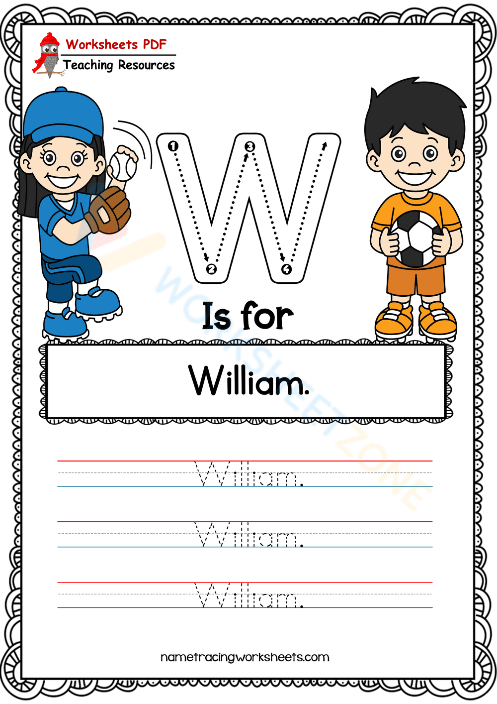 Tracing Name: William - Page 1