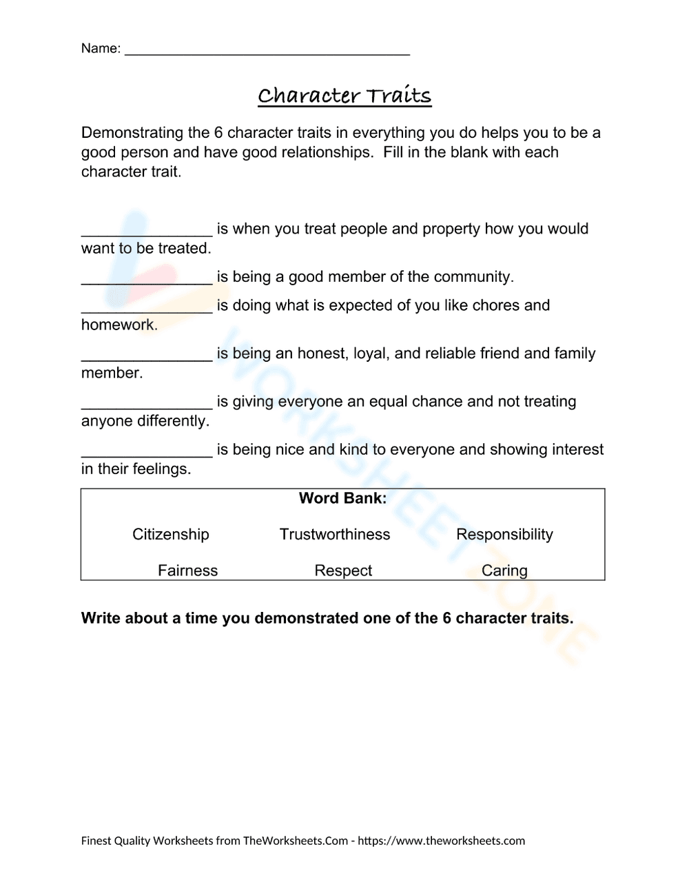 Character traits - Page 1