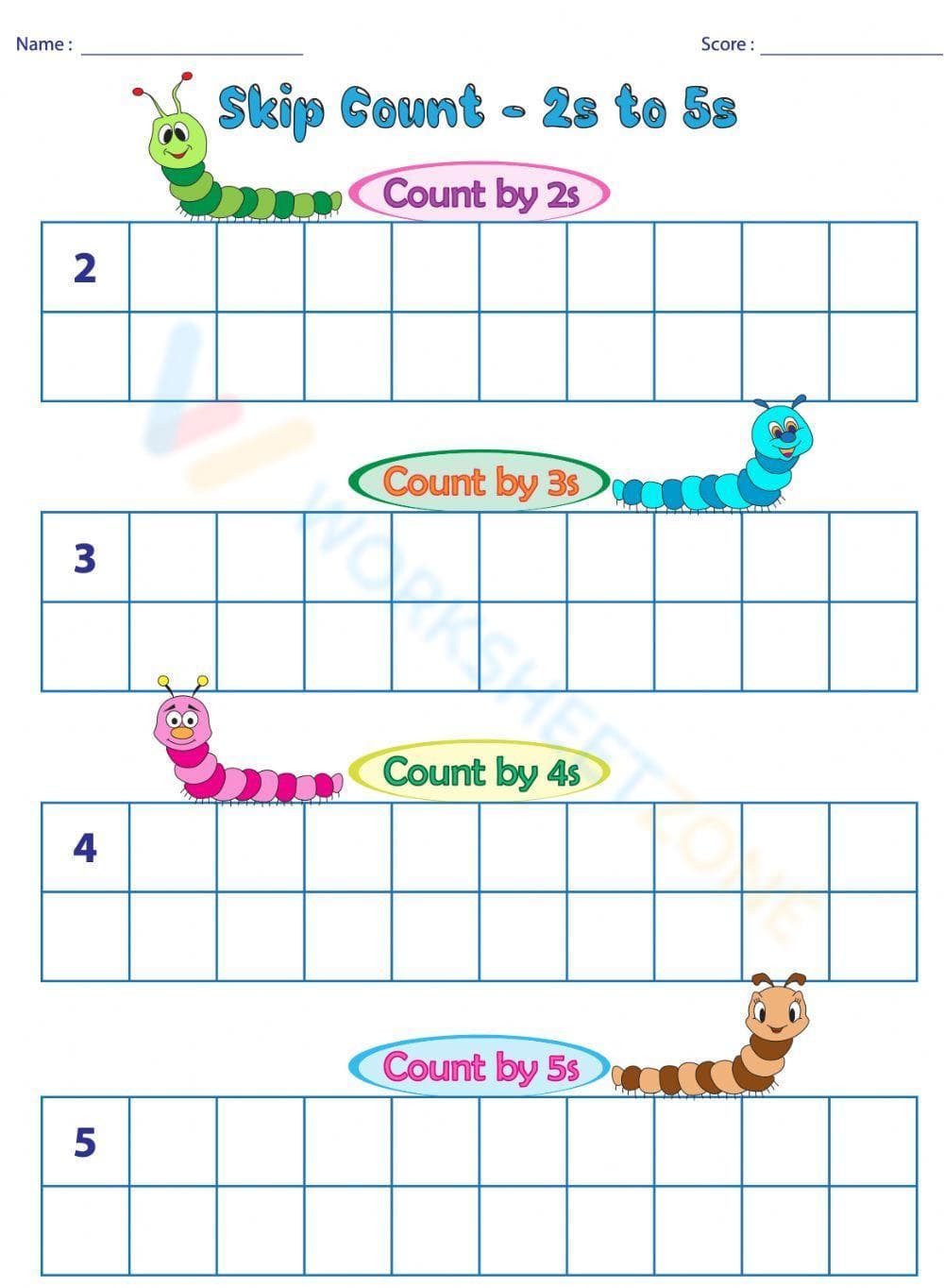 Count by 3s Worksheet - Page 1