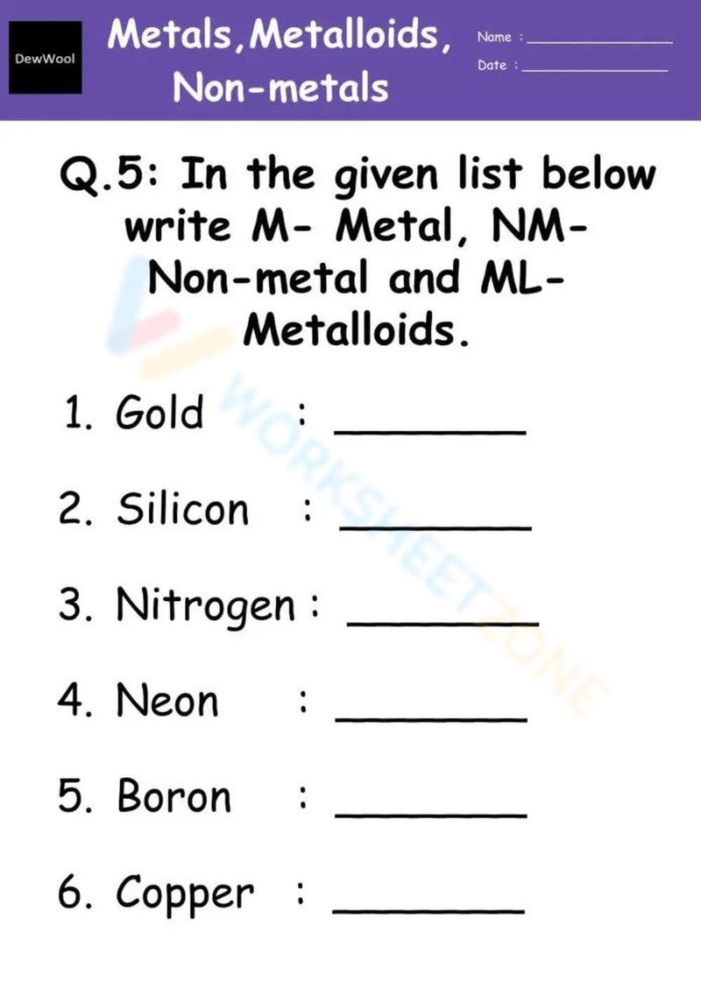Metals, Non-metals, Metalloids: Chemistry - Page 1