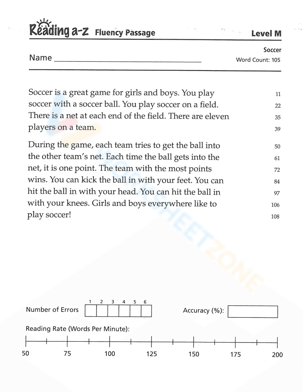 Reading Level M Worksheet - Page 4