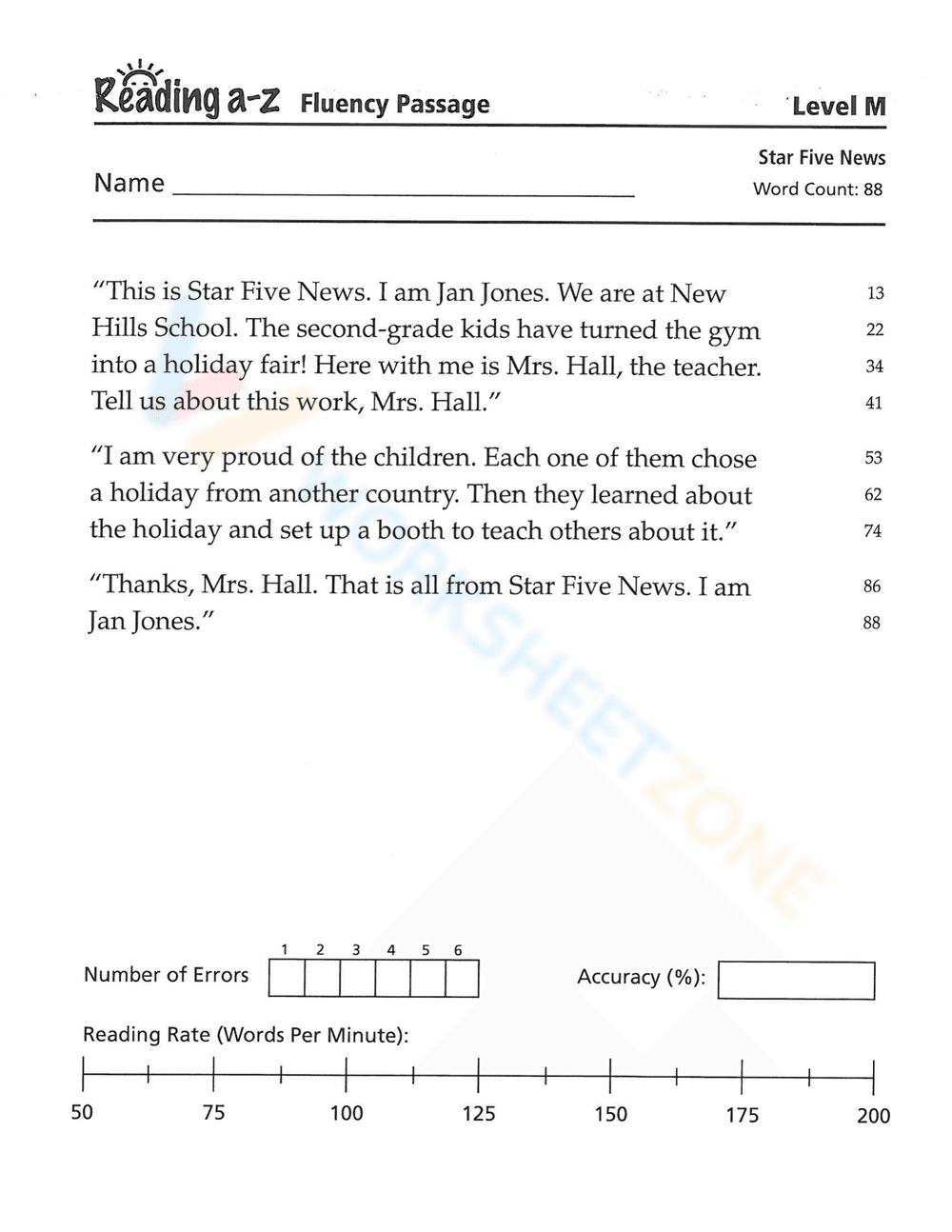 Reading Level M Worksheet - Page 5
