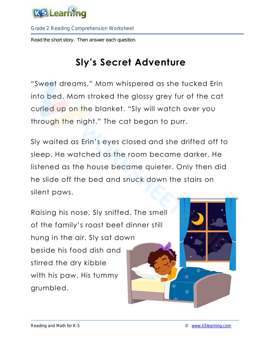 Sly's Secret Adventure: Reading Comprehension Fun - Page 1