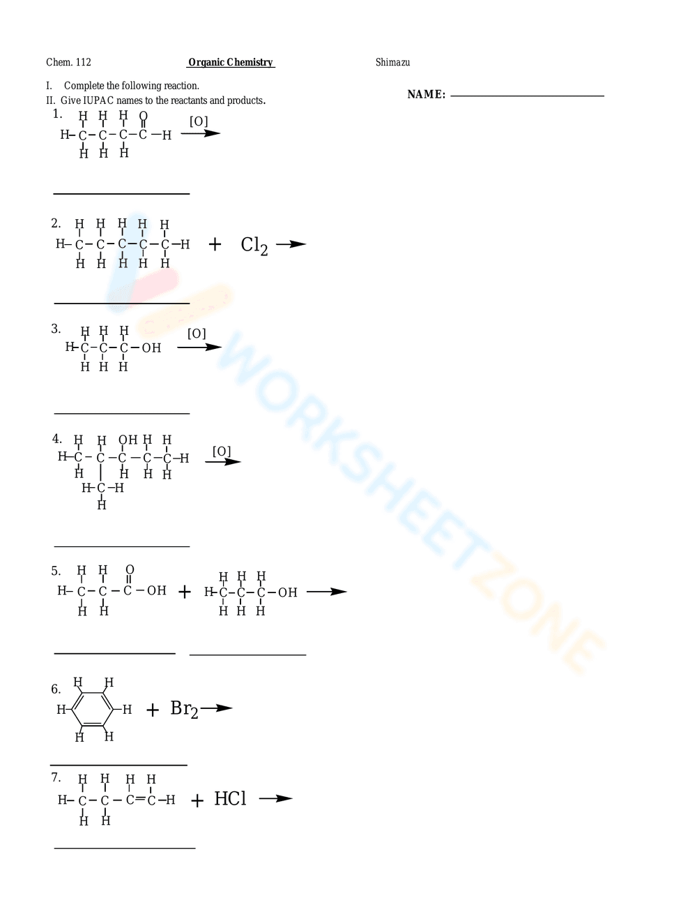 Organic Nomenclature: Practice Problems Worksheet - Page 3