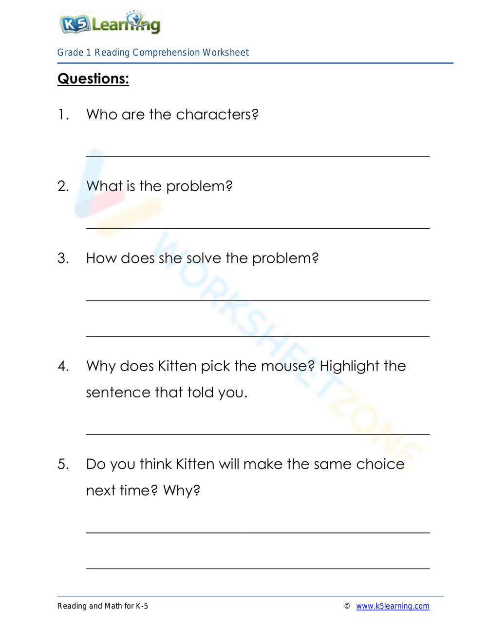 Kitten's Choice: Reading Comprehension and Decision Making - Page 2