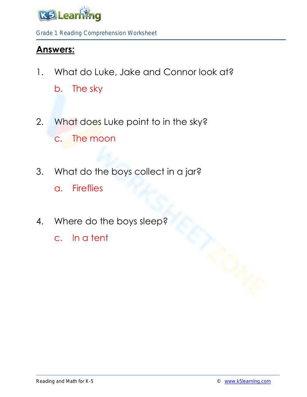 Summer Nights: A Reading Comprehension Worksheet - Page 3