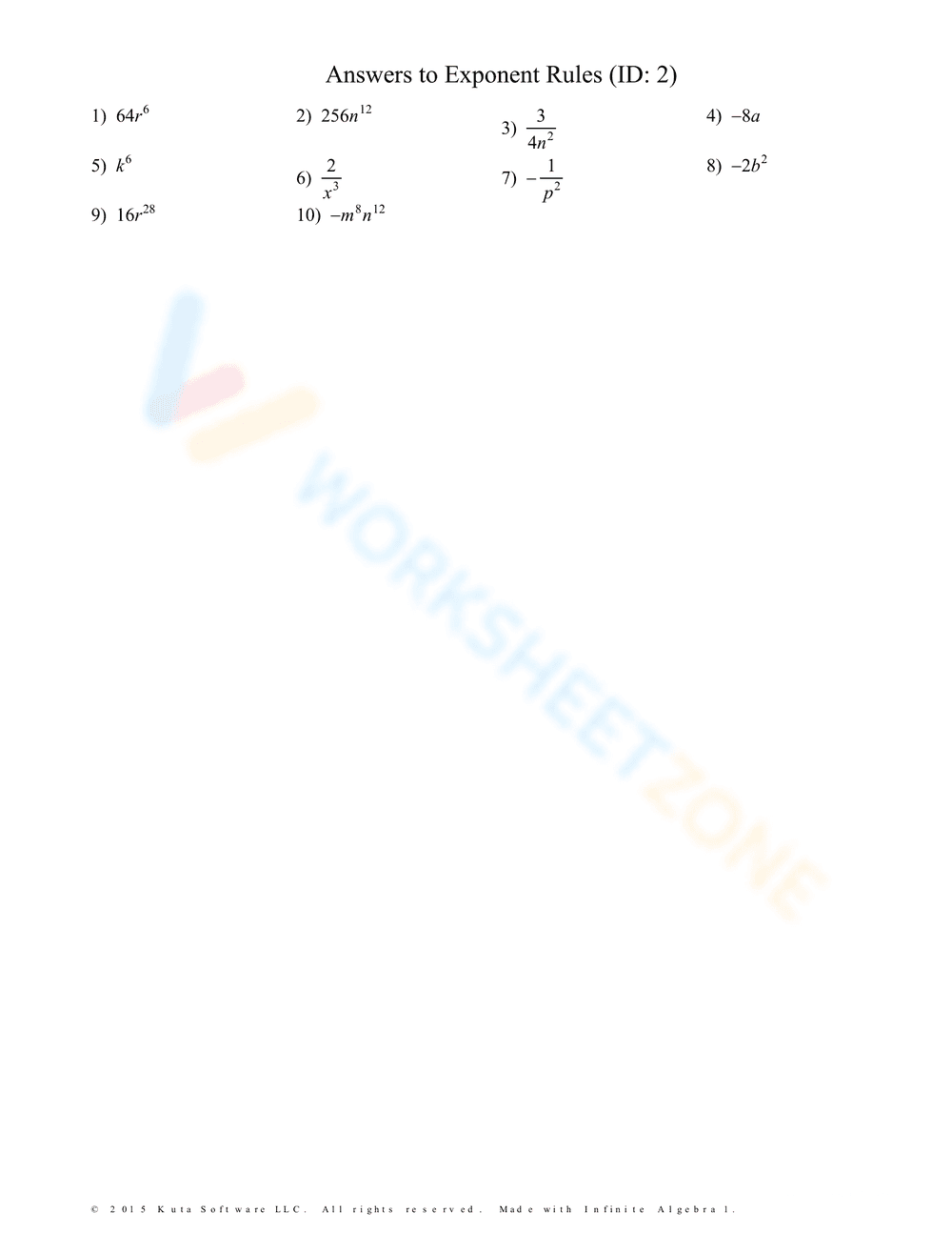 Advanced Exponent Rules Practice - Page 3