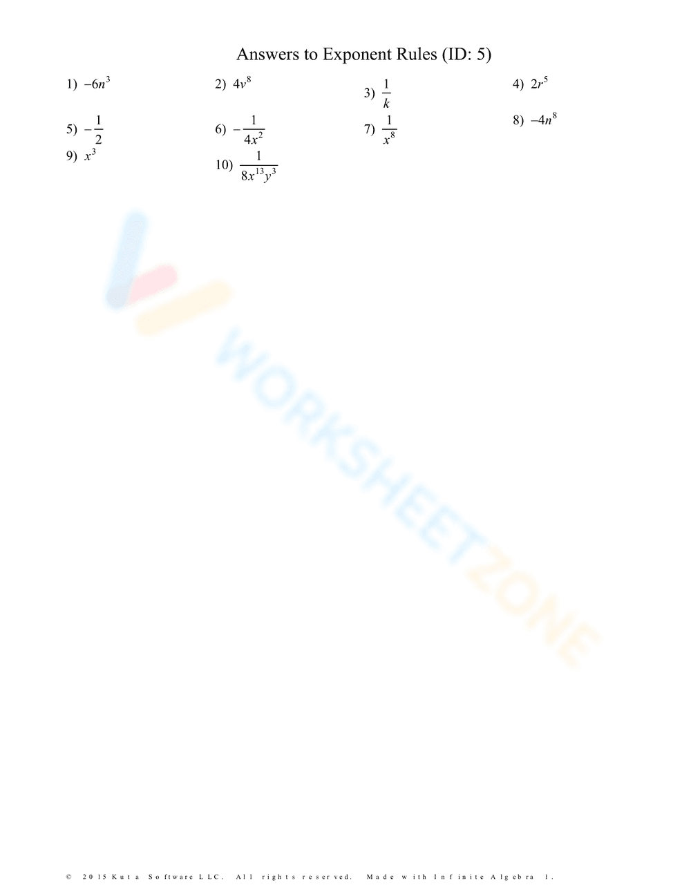 Advanced Exponent Rules Practice - Page 9