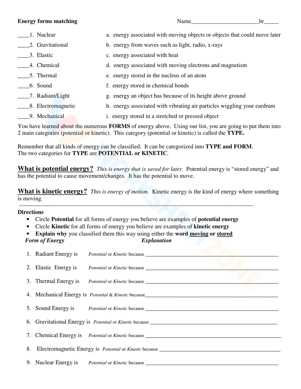 Matching Forms of Energy - Page 1