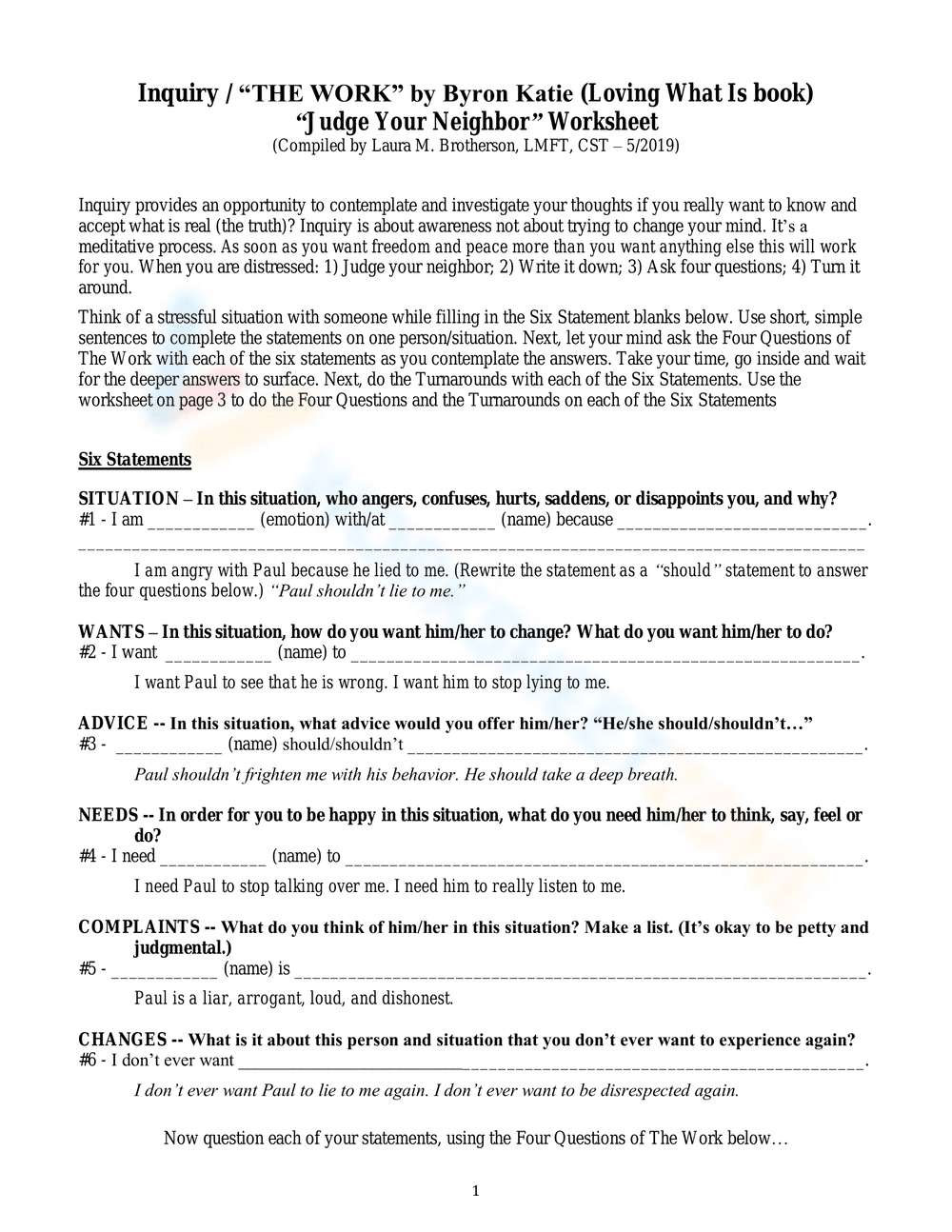 Social Skills Activity: Judging Others - Page 1