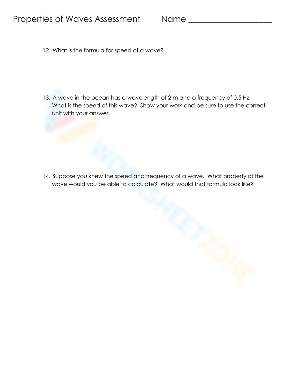 Properties of Waves Assessment - Page 5