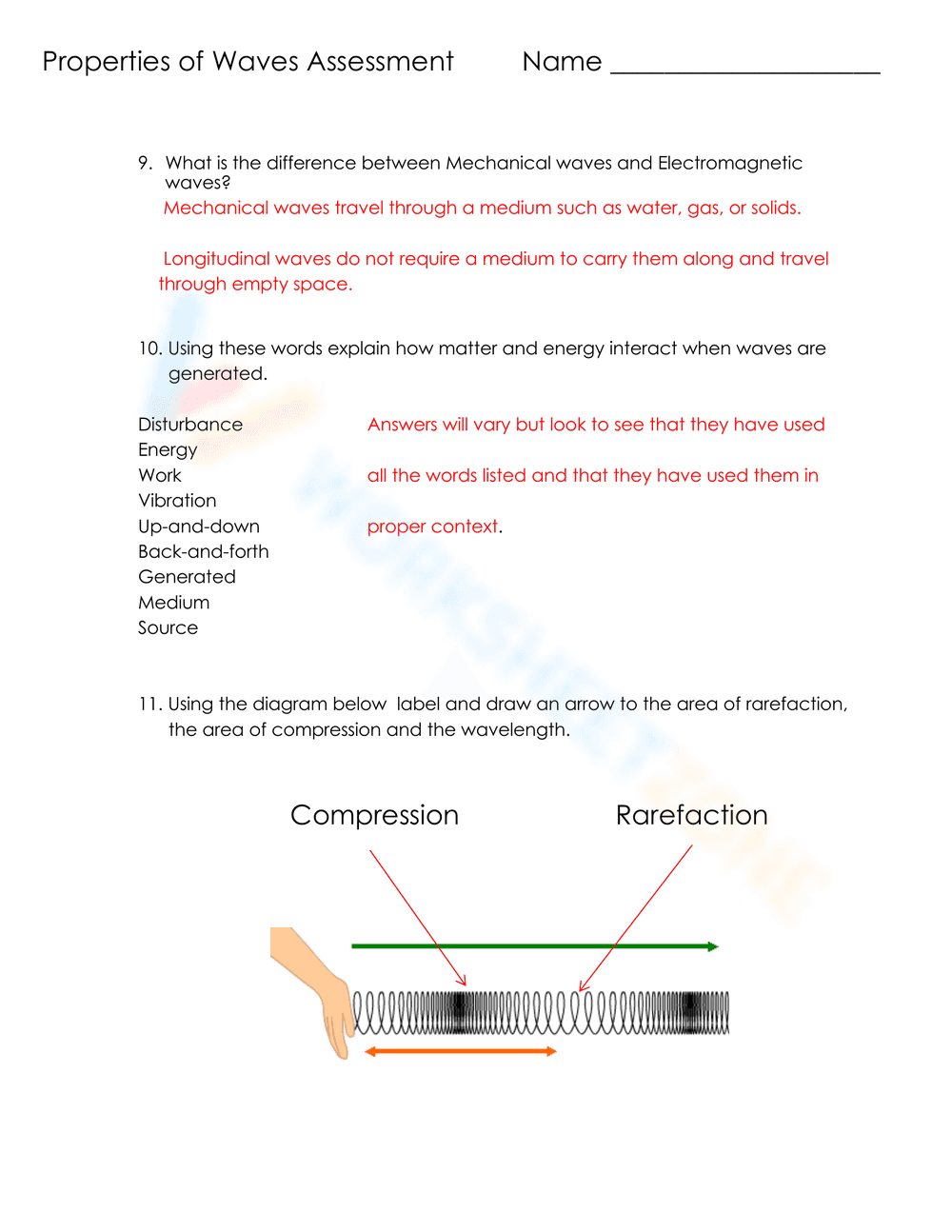 Properties of Waves Assessment - Page 1