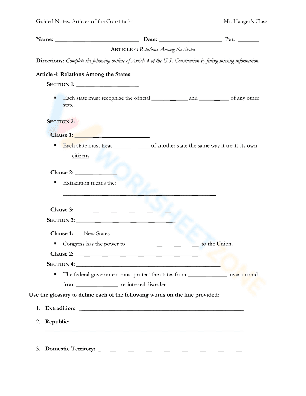 Guided Notes on the Articles of the Constitution - Page 7
