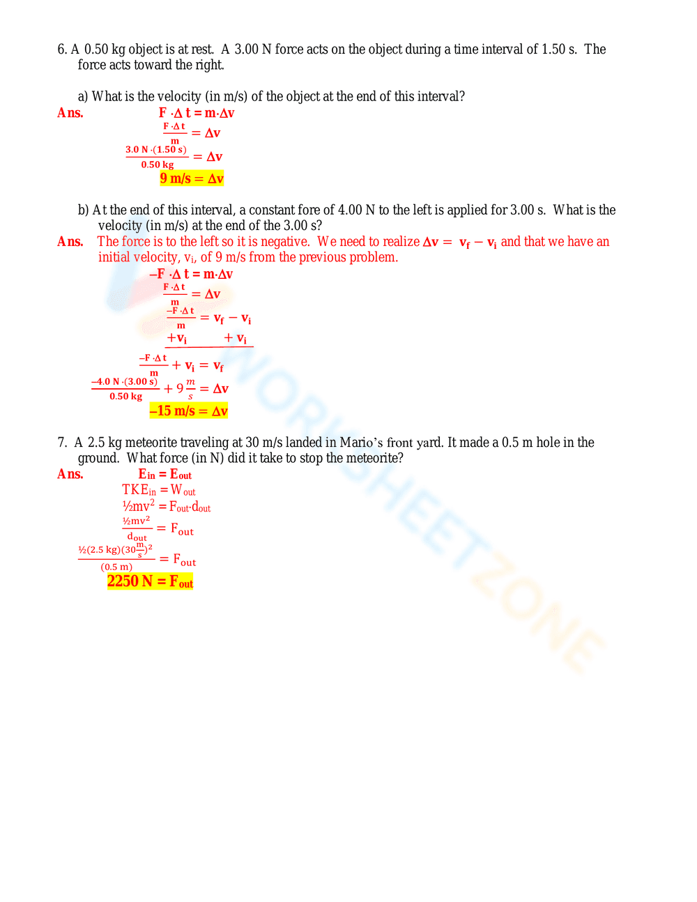 Updated Momentum Homework for Physics Students - Page 3