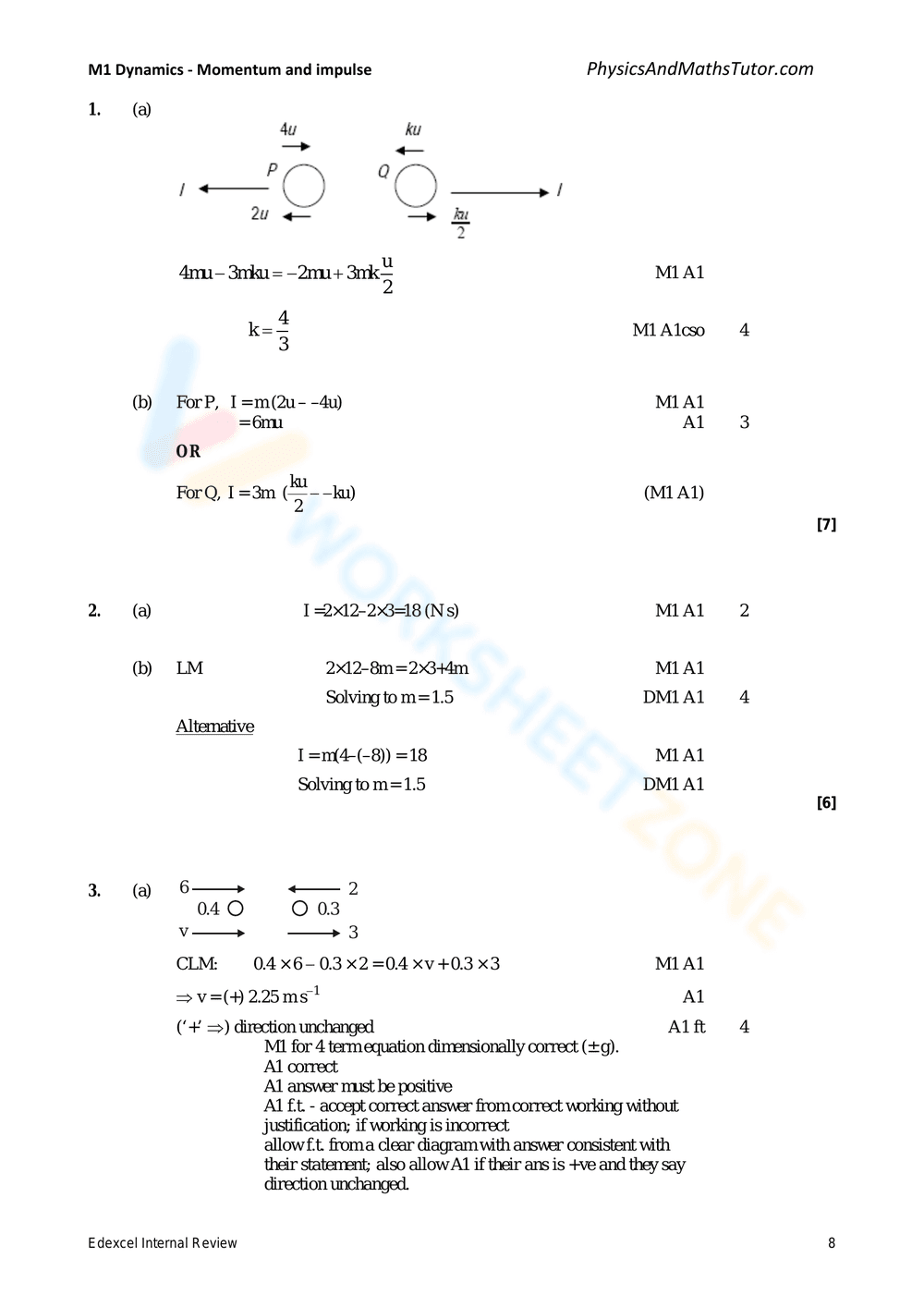 Dynamics: Momentum and Impulse Study Guide - Page 8